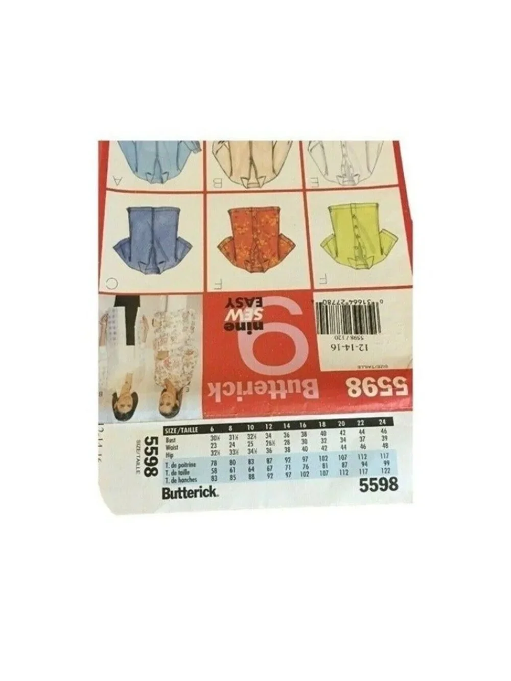 Vintage Sewing Pattern Butterick 5598 Misses Oversize Shirt Size 12-16 Spring UC